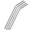 DHL ship 100pcs/lot Stainless Steel Straw Drinking Straight Curved Straws 8.5" Reusable ECO Metal Drink Straws Bar Drinks Party Stag