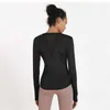 Mulheres Tracksuit Tops T-shirt T-shirt Camisola Suéter Das Mulheres Yoga Yoga Wear Fitness Esportes Outono Redondo Neck Mesh Respirável Rápido Running Top Manga Longa