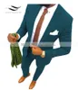 Nieuwe Koffie Mannen Pak Mode 2 Stuk Notch Revers Platte Smoking Bruidsjonkers Blazer Voor Bruiloft Afstuderen Party240g