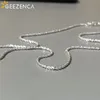 925 Sterling Silver Shinny Choker Halsband 2021 Trend Italienska Smycken Sparkling Clavicle Plain Short Fashion Chain