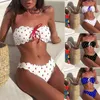 Сексуальная полька точка бикини женщин из двух частей белый толчок наряд цветочные боковые купальные костюмы бразильский пляжный одежда наряд на одежде T200618