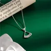 Sodrov 925 Sterling Silver S925 Fine Zircon Cute Skirt Pendant Necklace for Women Silver 925 Sterling Chain Necklace Q0531