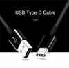 Cable USB rápido tipo c 1,2 M 4 pies para Samsung Note 20 Note 8 S8 S9 S10 S21 Dispositivo tipo C Carga rápida Sincronización de carga Cable de datos Cables para teléfonos celulares