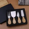 Set di coltelli da formaggio da 4 pezzi/set Coltello da burro in acciaio inossidabile con utensile da cucina per coltelli da formaggio con manico in legno