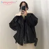 Aelegantmis Fashion Winter Faux Fur Coat Women Leather Jacket Thicken Warm Black Outerwear Female Loose Plush Sherpa 210607