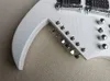 Forma incomum Branco 12 + 6 Cordas Dobro Gola Eléctrica Com Fingerboard De Roswood Hardware Chrome