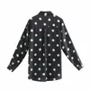 Nya kvinnor Sweet Polka Dot Print Casual Business Blus Shirts Office Lady Long Sleeve Pocket Bluas Chic Femininas Tops T200321