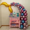 Küçük Mermaid Parti Malzemeleri Metalik Lateks Balonlar Mermaid Kuyruk Balon Garland Set Çocuk Doğum Günü Partisi Düğün Ballon Şekeri