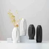 Nordic Minimalist Ceramic Abstract Vase Human Face s Decoration Creative Display Room Decorative Figue Head Shape RE 211215