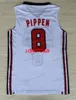 Scottie Pippen Basketball-Trikot, komplett genähte Herren-Trikots in Blau und Weiß, Größe S-XL, XXL-Shirts