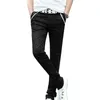 Newest Men Formal Business Pants Slim Casual Straight Leg Trousers Comfy Stretch Pockets Pants X0621