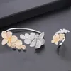 Earrings & Necklace KellyBola Flower Cubic Zirconia Bridal Wedding Jewelry African Dubai Set Bangle Ring For Women Party