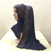 Müslüman Kadınlar Uzun Eşarp Rhinestone Saç Aksesuarları Pamuk Hijab Kafa Kapak Wrap Arap Namaz Şapka Şallar Atkılar Stock HeadScarf Turban 160 * 50 cm