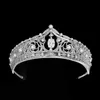 Shining Silver Color Crowns Kobiety Prom Vintage Handmade Headpaice Akcesoria Bridal Wedding Włosy Biżuteria Crystal Alloy Tiara