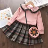 Set di abbigliamento per bambini Set di abiti in due pezzi per ragazze Designer maglione lavorato a maglia abiti maglioni e gonna Abiti da principessa Abiti 15 colori3060875