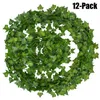 12 Uds 2M hojas de hiedra verde Artificial Begonia guirnalda plantas vid plástico falso cuerda de ratán decoración de pared planta decoración del hogar 210624