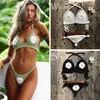 Moda de banho feminina 2021 Fashion Beach Bikini Conjunto de tricô de malha de crochê Bohemia