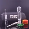 Gros 14mm brûleur à mazout en verre Recueillir le tuyau Kit Pointe en acier inoxydable quartz clou pot de cire de silicone pour l'eau dab Rigs Bong avec boîte-cadeau ego