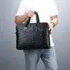 Pastas masculinas crocodilo padrão designer jacaré bolsa de couro PU bolsa de escritório de negócios bolsa para laptop masculina bolsa vintage 2021