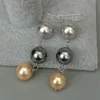 Novos brincos de pérolas de casca marítima de 12 mm de 12 mm 925 Brincos de gancho de prata