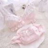 NXY sexy set Girl Teen Underwear Wire Free Ultra Thin Panties and Bra Set Kawaii Lingerie Bra for Teen Lolita Style Brassiere and Panty 1202