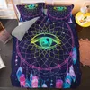 Psychedelic Czeski Dream Pościel Zestaw Królowa Królowa Rozmiar Kolorowe Catcher Duvet Cover Sets Z Poszewką Błąd 2/3 PCS C0223