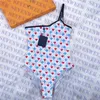 Fullständig brev Skriv ut Kvinnor Badkläder One Piece Baddräkt Sommar Sexig Halter Kvinnor Bikinis Set Ladies Badräkt