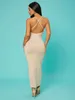 Sxy solidne, criss-cross bez pleców bodycon sukienka ona