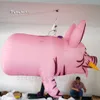 Concert Stage Decorative Animal Mascot Model 2.5m High Lighing Inflatable Pink Pig Balloon For Park Decoration