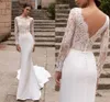 Sexy Boho Długie Suknie ślubne 2021 Koronka Top Syrenka Suknia Ślubna Backless Bride Dress Turcja Robe de Mariage