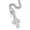Мужское ожерелье с хип -хоп Cz Stone Bling Iced Out подвесной ювелирные украшения золотые сети Slver Diamond Pece Women Men8506299