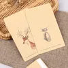 Present Wrap 10st Retro Bag Kraft Paper Deer Series Packing Väskor Julkort Storage Kuvert Vykort