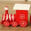 New Christmas Toy Cartoon Train Painted Wood Christmas Decoration For Home With Santa Bear Xmas Kid Toys Christmas Gift Ornament XVT1072