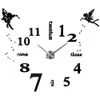 Grandes relógios silenciosos acrílicos auto adesivos diy 3d digital adesivo de parede anjo letras inglês grande relógio decoração de casa 210310