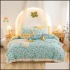 Ensembles de literie Fournitures Textiles de maison Jardin 100% coton Dessin animé Fleurs Design Ensemble 3/4 pièce Couette Ers Couette Er pour filles garçons chambre lit