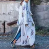 여성 트렌치 코트 가을 겨울 긴 재킷 느슨한 코트 꽃 인쇄 패션 대형 펨 메 벨트 윈드 브레이커 트렌치