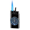 Viento a prueba de viento Antorcha de gas Luz de fuego azul más ligero Jet de cigarrillos encendedores Recarga Butane Butane Handal Valor LED LED FOOL Diseño de moda Gadgets Smoking Gadgets
