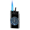 Winddichte horloge gas fakkel lichtere blauwe vlam jet sigarettenaanstanders vullen butane knappe hoogwaardige led cool lichten modeontwerp rookgadgets