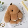 Nuevo encanto regalo decoración conejito de peluche bolsa de juguete colgante llavero Rex Rabbit Fur G1019