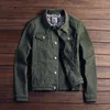 Wiosna Jesień Czerwony Biały Czarny Żółty Army Green Jeans Kurtka Mężczyźni Slim Streetwear Denim Hip Hop Bomber Homme 210811