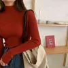 Aossviao Chic Autumn Winter Sweater Pullover Lange Mouw Casual Turtleneck Warm Basic Sweater Gebreide Jumpers Top 211215