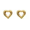 Nieuwe Goud Zilver Kleur Oorbellen Vintage Metalen Hartvorm Oorbellen voor Dames Mode Verklaring Oorbel Trendy Sieraden