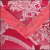 Tillbehör Textileri Hem Gardenluxury Silk Cotton Jacquard 4PCS sängkläder 100% bomull Broderad Duvet Er Bed Sheet Pillowcase Red Wedding Set