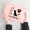 Borse portaoggetti I Love My Dog Stampa Tampone Borsa Simpatiche buste per assorbenti portatili Trucco Rossetto Chiave Auricolare Cavi dati Organizzatore