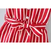 Kärlek DDMM Girls Byxor Barnkläder Suspender Striped Waist Jumpsuit Fashion Trousers Barnkläder 210715