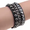 Charm Armbänder 2021 Mode Multilayer Rock Spikes Niet Ketten Gothic Punk Breite Manschette Leder Armband Armreif Für Frauen Männer Jewe223i