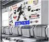 Papel tapiz de fotos personalizado 3D Gimnasio Murales Fondos de pantalla Fitness Bodybuilding Yoga Danza Boxeo Entretenimiento Pintura decorativa Papeles de pared