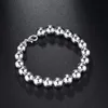 Bangle Fashion Jewelry 925 Pure Silver Plated Charm 10MM Solid Buddha Beads Hollow Beads Bracelets Gift Bag H136222S