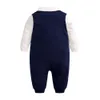 Mudkingdom Baby Boys Pagliaccetti Crawl Camicie in cotone lavorato a maglia Gentleman Kids Crawl Tuta 210615