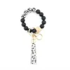 Fashion Silicone Bead Armband Beech Tassel Key Chain Pendant Leather Armband Women's Jewelry 14 Style